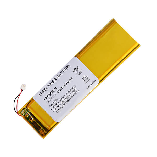 50-500mAh 3.7V帶接線端子聚合物電池